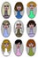 Collection of women avatars. Set of avatars,characters in flat sty