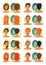 collection of women and men with mirrors. Vector illustration decorative design
