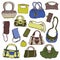 Collection womens handbags.