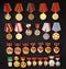 Collection of World War II Soviet medals