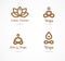 Collection of yoga icons, elements and symbols