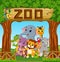 Collection of zoo animals with guide