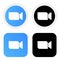 Collection of zoom video meeting conference call vector icon.