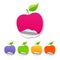 Collections colorful sticker apple