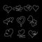 Collections of continuous line drawing art hearts, Black and white vector minimalist illustration of valentine day