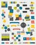 Collections of info graphics flat design diagrams.