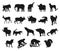 Collections of wild animals various type flat vector silhouette\\\'s