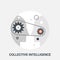 Collective intelligence icon concept