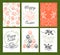 Collectoin of vector flat hand drawn holiday congratulation cards.