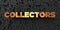 Collectors - Gold text on black background - 3D rendered royalty free stock picture