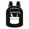 College backpack icon, simple style