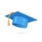 College cap, graduation cap, mortar board. Education, degree ceremony concept. 3d vector icon. Cartoon minimal style.