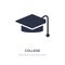 college graduation cap icon on white background. Simple element illustration from Fashion concept