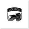 College graduation glyph icon