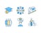 College life RGB color icons set