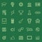 College line color icons on green background