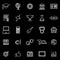 College line icons on black background