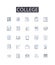 College line icons collection. Innovative, Disruptive, Piering, Groundbreaking, Futuristic, Experimental, Progressive