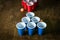 College party sport - beer pong table setting