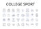 College sport line icons collection. Athletics, Varsity sports, Intramurals, Intercollegiate sports, Team sports