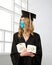 College Student Holding Paper Towels during Coronavirus