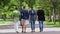 College of students walking together on campus