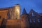 Collegiate Basilica of St. George in Ketrzyn at night