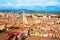 Collegiate Basilica of Xativa aerial panoramic view, Spain