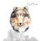 Collie. Portrait dog. Watercolor hand drawn illustration.