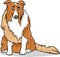 Collie purebred dog cartoon illustration