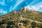 Collioure, France. Fort Saint Elme In Sunny Spring Day. Old Medieval Fortress Saint-elme Is A Military Fort.