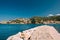 Collioure, France. View From Berth In Port To Collioure Hilly Ci