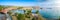 Collioure harbor and city seen from La Glorieta viewpoint in France