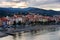 Collioure traditional colorful medieval village on the south of France at sunset