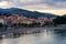 Collioure traditional colorful medieval village on the south of France at sunset