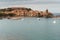 Collioure view in cloudy day