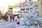 Colmar, France - Beautiful christmas decorated houses. French, ornaments.
