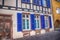 Colmar, France. October 14, 2018. House with blue shutters