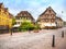 Colmar, Petit Venice, canal bridge and traditional half timbered