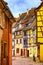 Colmar, Petit Venice, narrow street and traditional houses. Alsace, France.