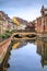 Colmar, Petit Venice, water canal and traditional houses. Alsace, France.