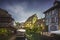 Colmar, Petite Venice, water canal and half-timbered houses. Alsace, France