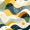 Coloful abstract pattern with waves and shapes in earthy tones (tiled)