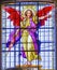 Coloful Archangel Uriel Stained Glass Puebla Cathedral Mexico