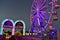 Colofur arches and Ferris Wheel at Old Town in Kissimmee area.