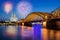 Cologne Cathedral and Hohenzollern Bridge with Fireworks