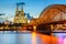 Cologne Cathedral and Hohenzollern Bridge, Germany