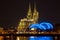 Cologne Cathedral (Kolner Dom) on Christmas eve at dusk