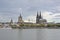 Cologne cathedral, museum Ludwig and great saint Martin  along river Rhine, Cologne