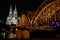 Cologne cathedral at night